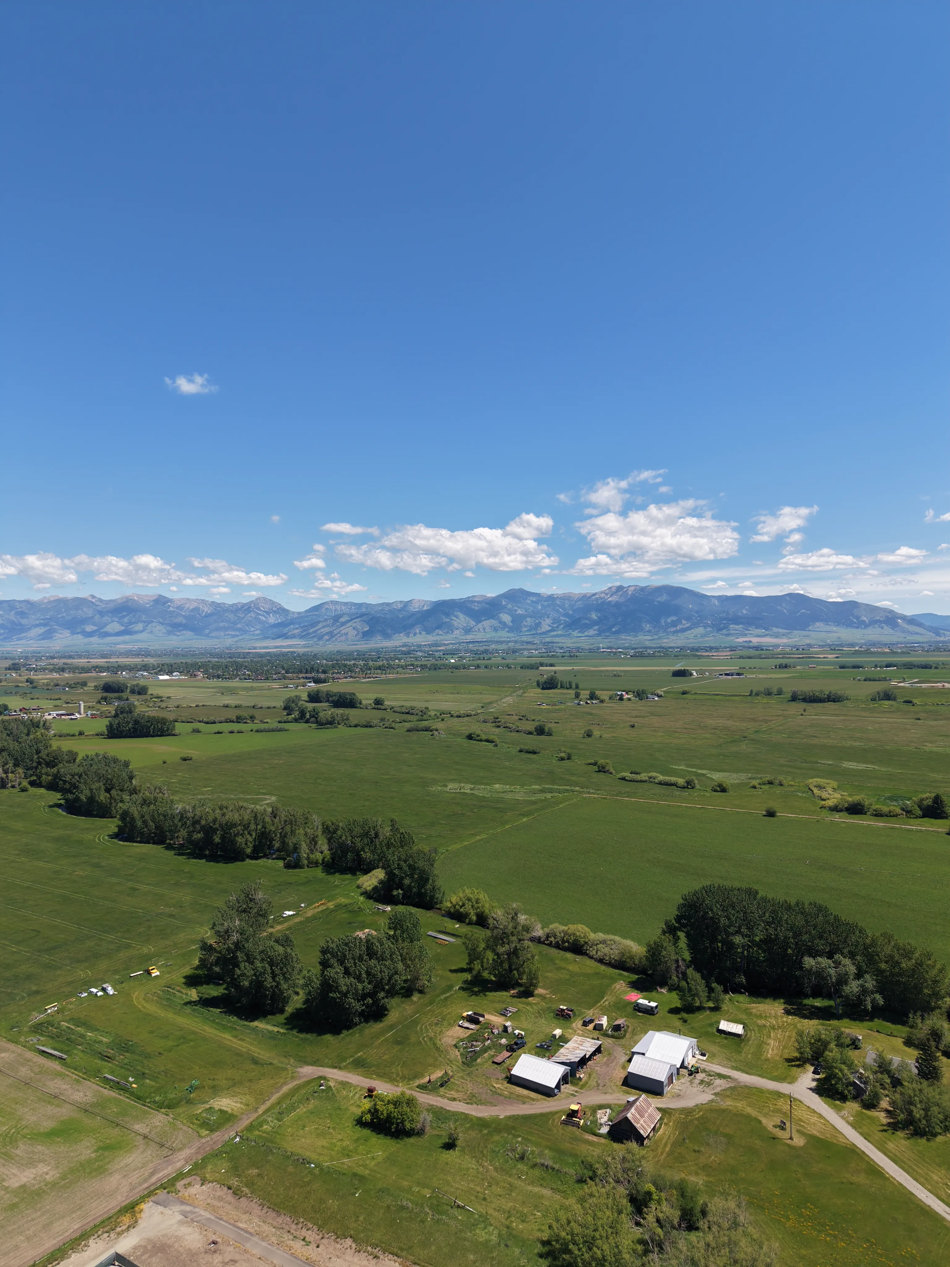 Aerial of The Reserve parcel looking south to the Gallatin Range